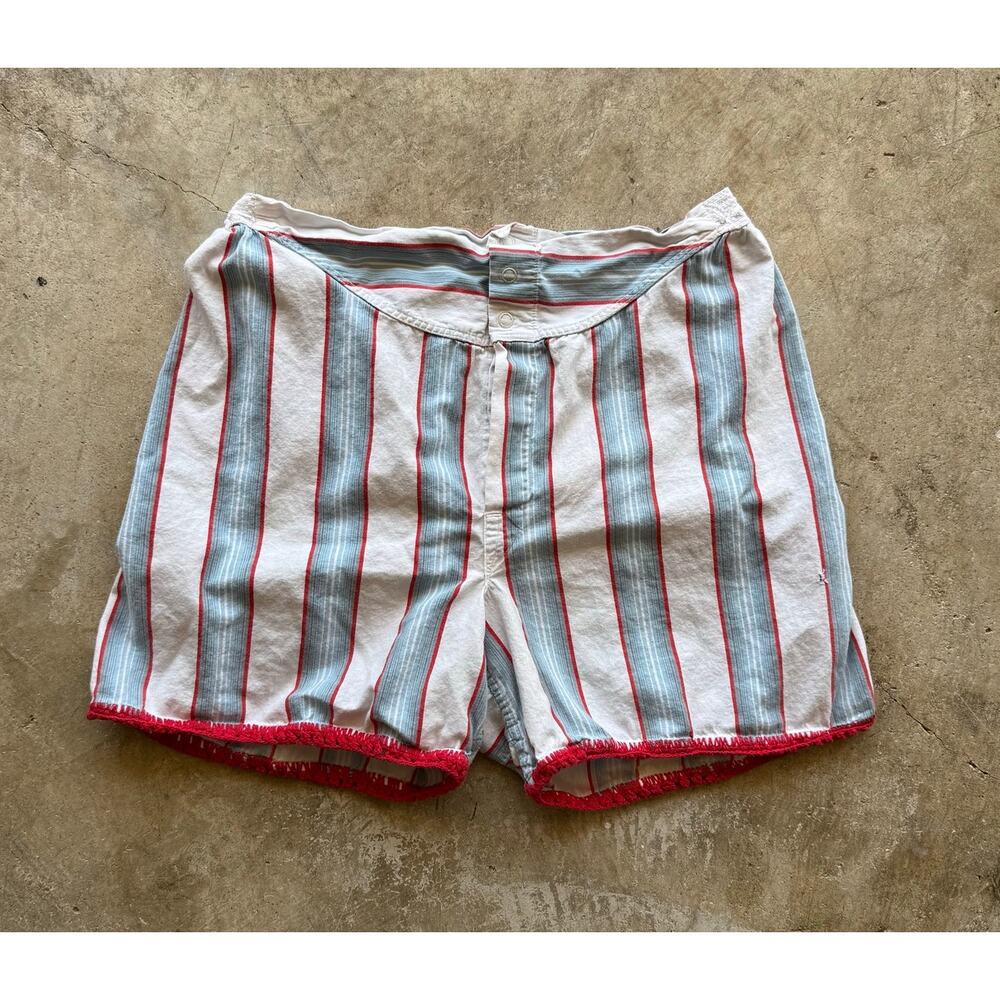 VTG 1950s/1960s Fruit of the Loom Striped Shorts/Swimwear Elastic Waist